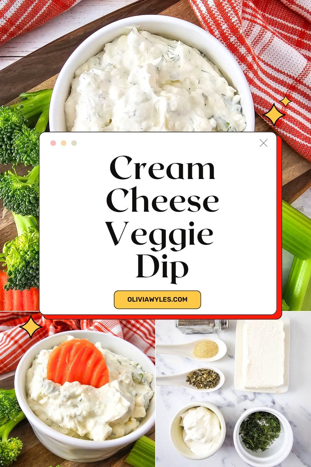 Cream Cheese Veggie Dip Pin Image