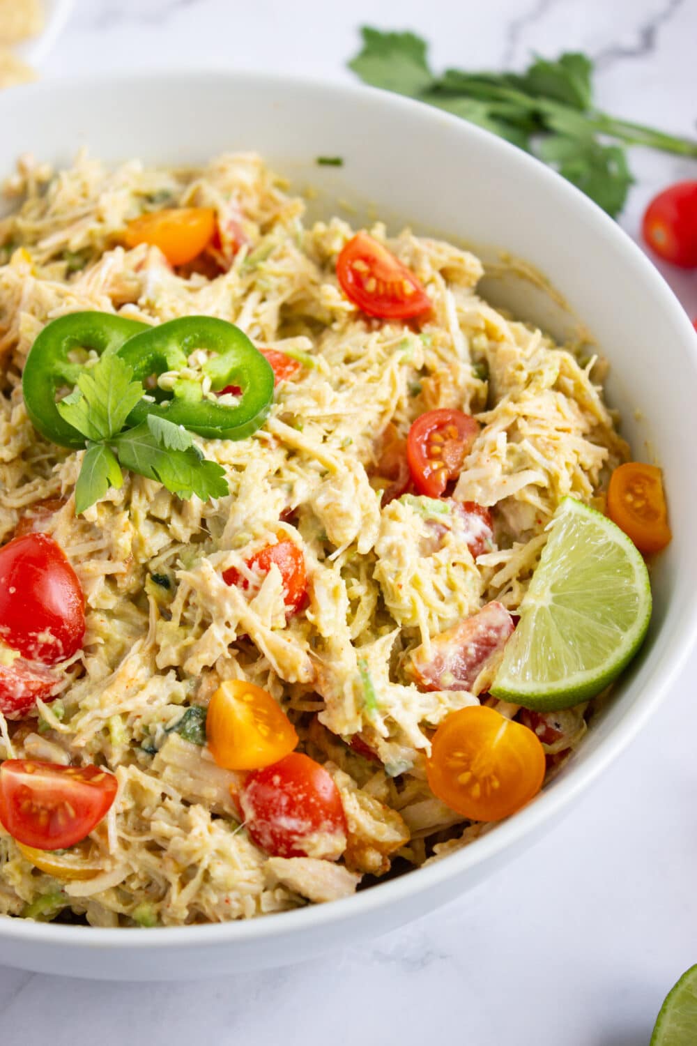 High Protein Chicken Salad close up shot