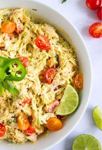 overhead shot of High Protein Chicken Salad