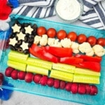 veggie tray that looks like an American flag