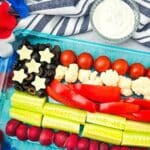 veggie tray that looks like an American flag