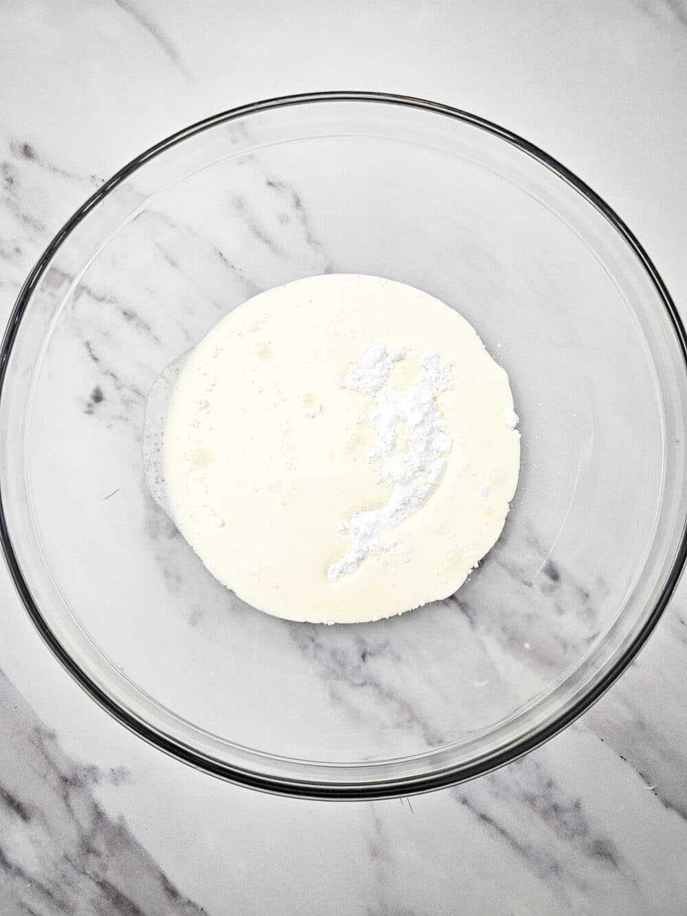 sweetener and cream in a bowl