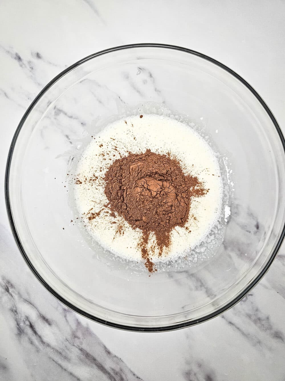 added cocoa powder to cream