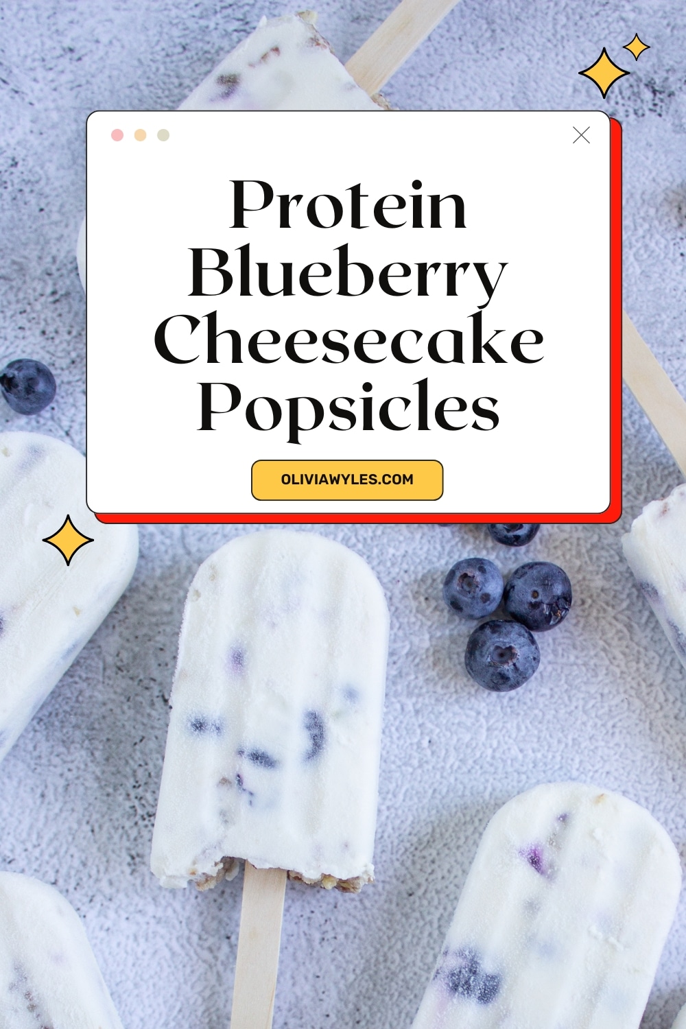 Keto Protein Blueberry Cheesecake Popsicles Pinterest Image