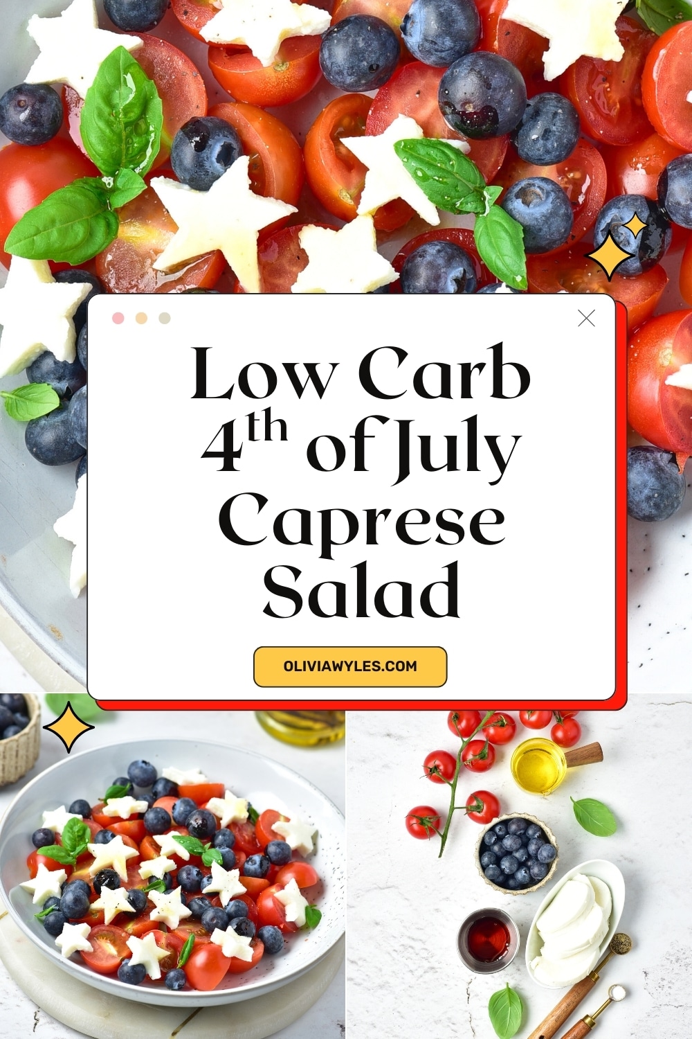 Low Carb Fourth of July Caprese Salad Pinterest Image