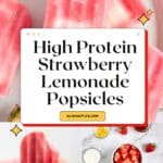 Strawberry Lemonade Greek Yogurt Popsicles Pinterest Image