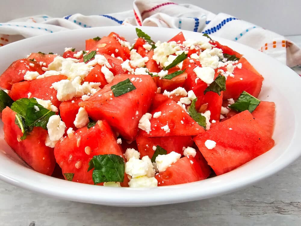 Watermelon Feta Salad closeup