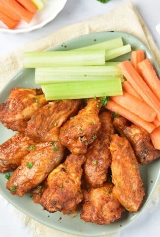 Baked Buffalo Wings overhead shot