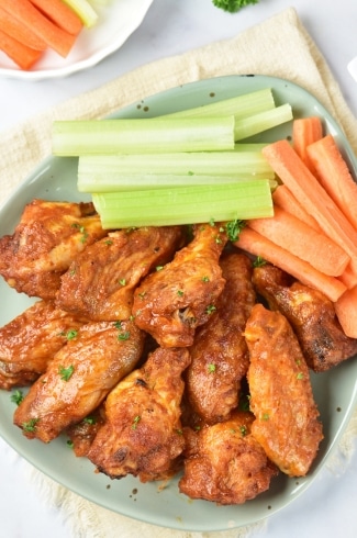 Baked Buffalo Wings overhead shot