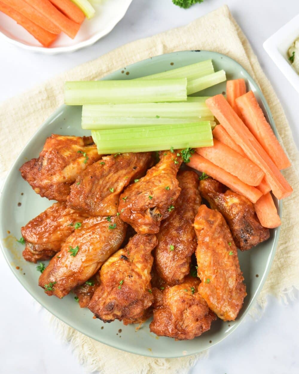 Baked Buffalo Wings overhead shot