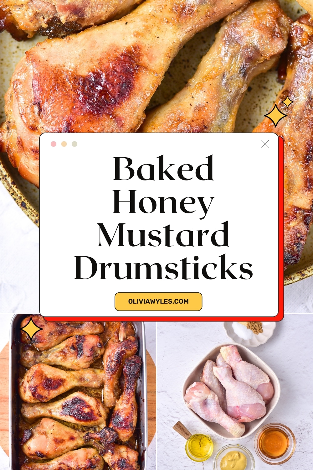 Baked Honey Mustard Chicken Drumsticks Pin