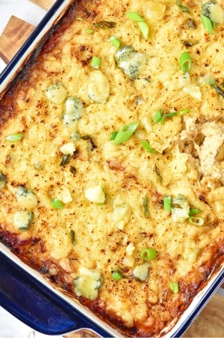 Easy Buffalo Turkey Dip overhead view