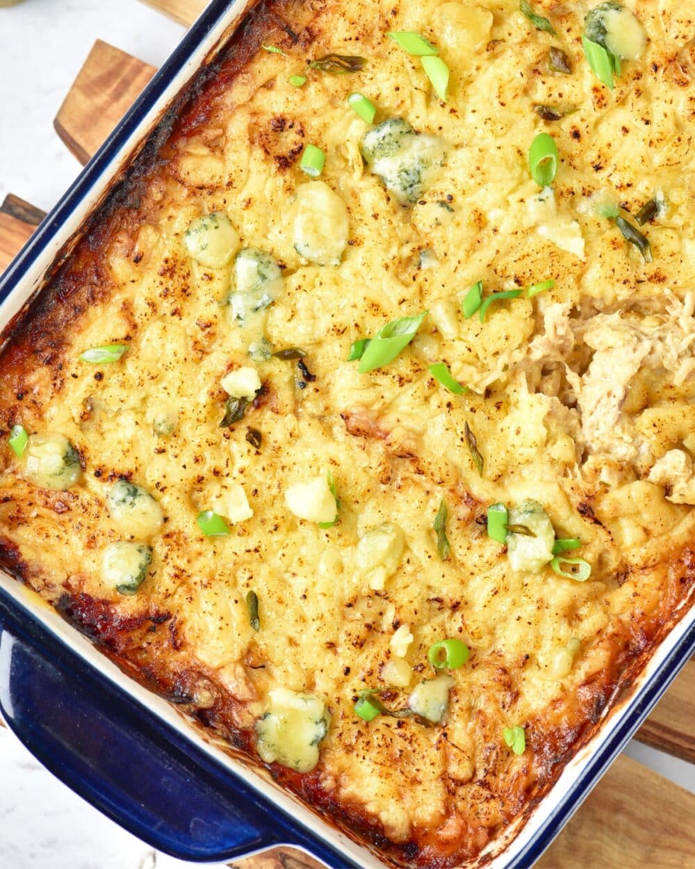 Easy Buffalo Turkey Dip overhead view