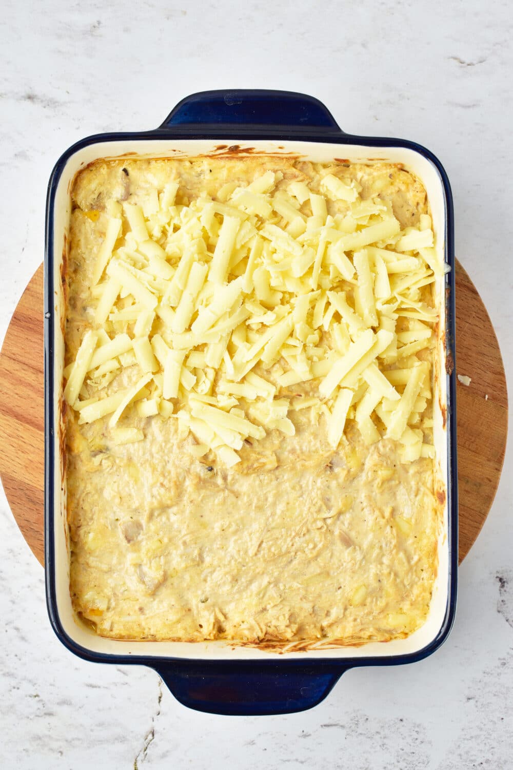 casserole with extra cheese added