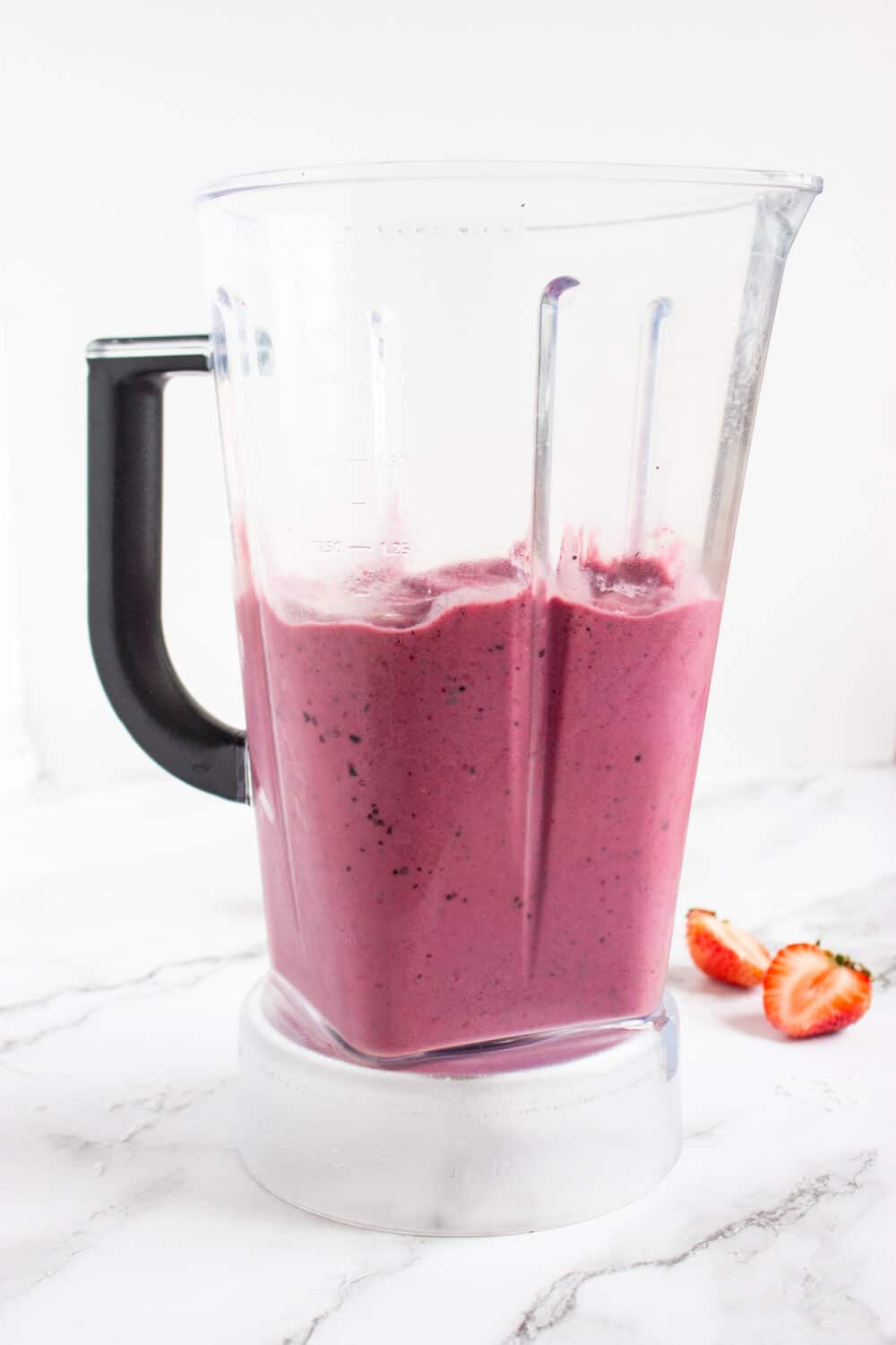 blended smoothie base in a blender