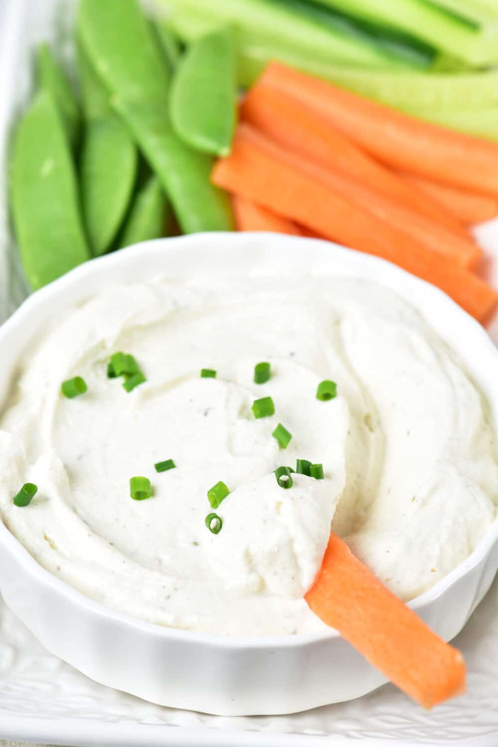 High Protein Low Carb Cottage Cheese Ranch Dip side view