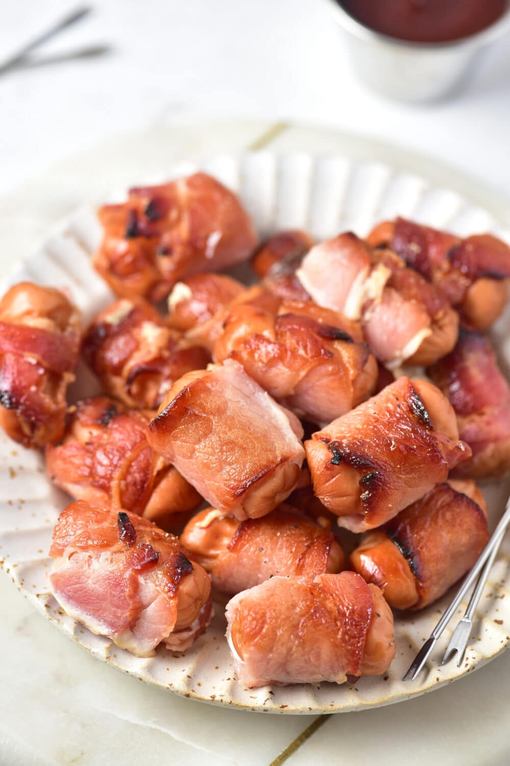 side view of High Protein Low Carb Pigs In A Blanket