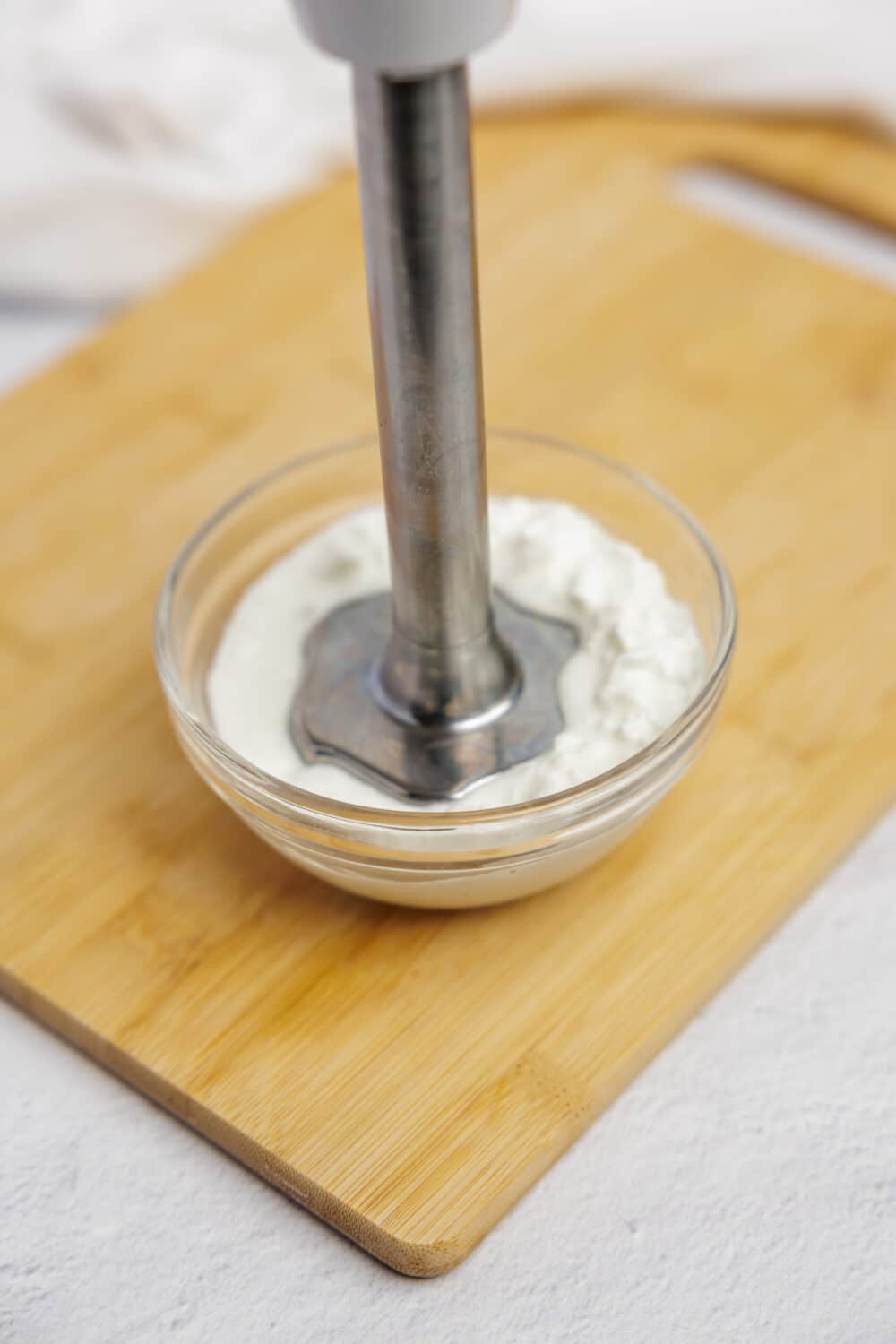 immersion blender in cottage cheese