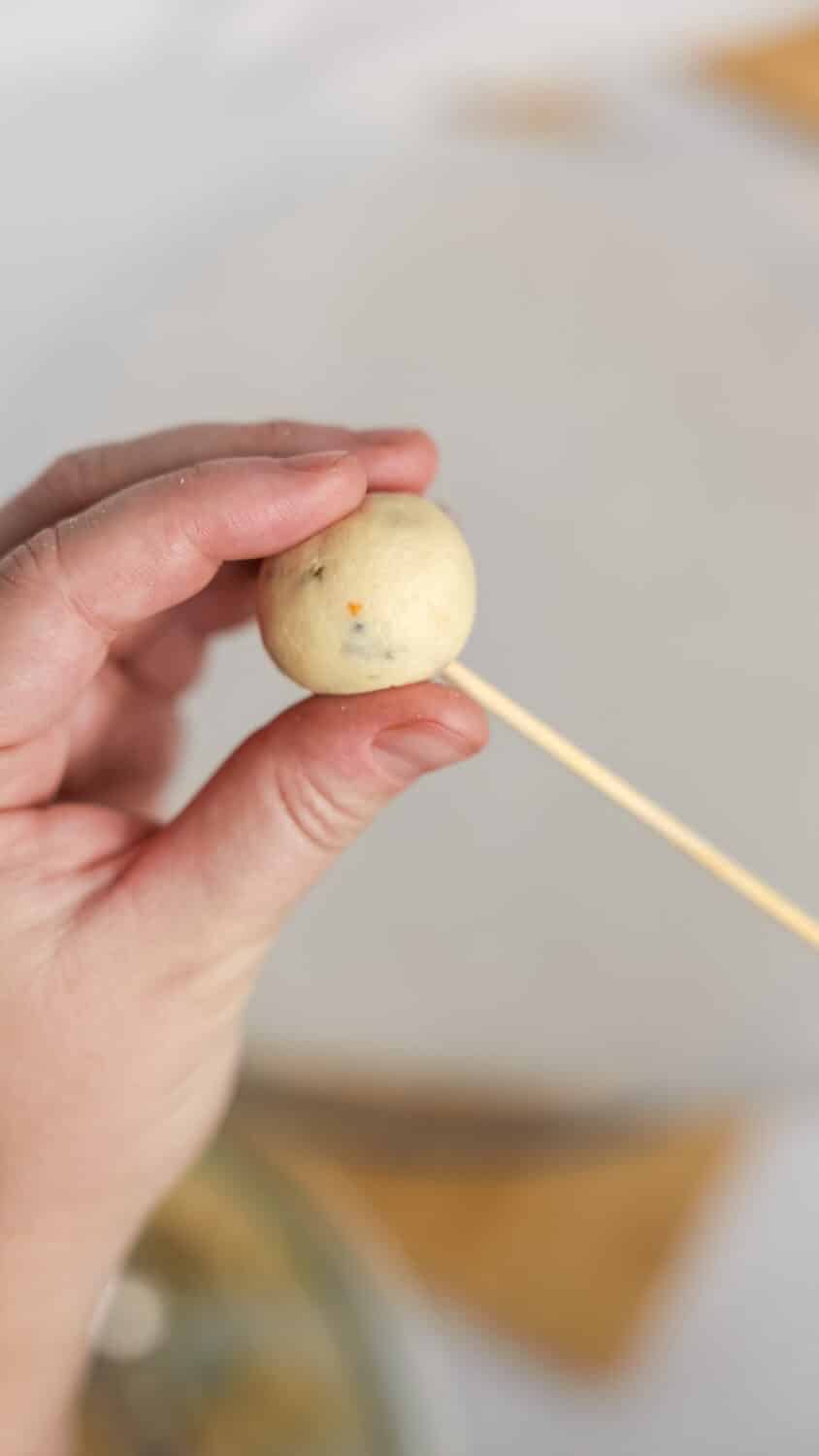 skewering one cake pop