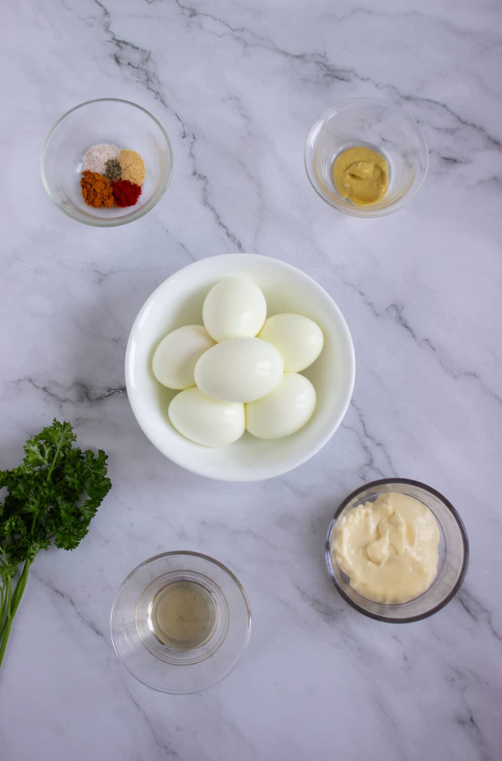 ingredients for Low Carb Pumpkin Deviled Eggs