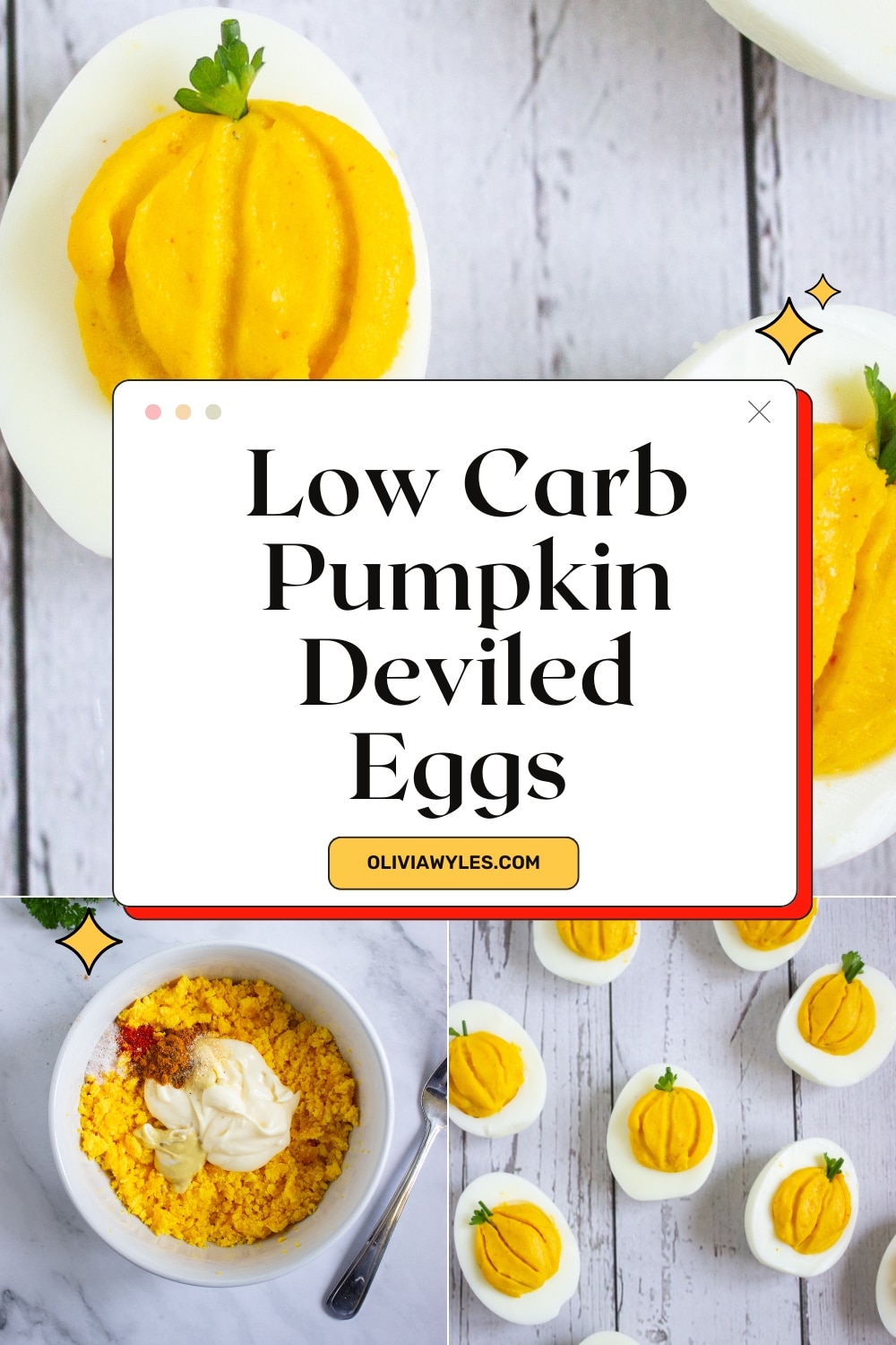 Low Carb Pumpkin Deviled Eggs Pin