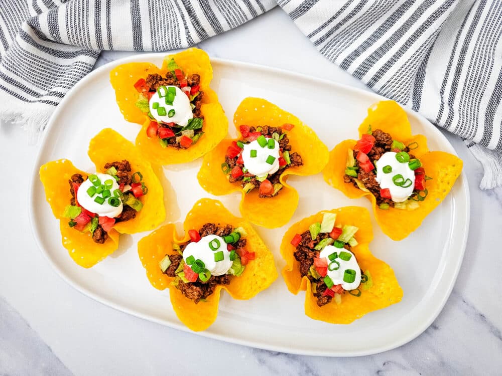 Keto Taco Cups overhead view