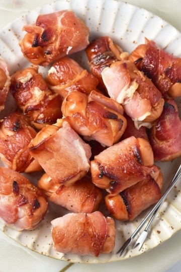 overhead view of High Protein Low Carb Pigs In A Blanket