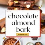 Salted Dark Chocolate Almond Bark Pinterest Image