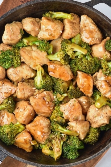 One Pan Chicken Broccoli Stir Fry close up
